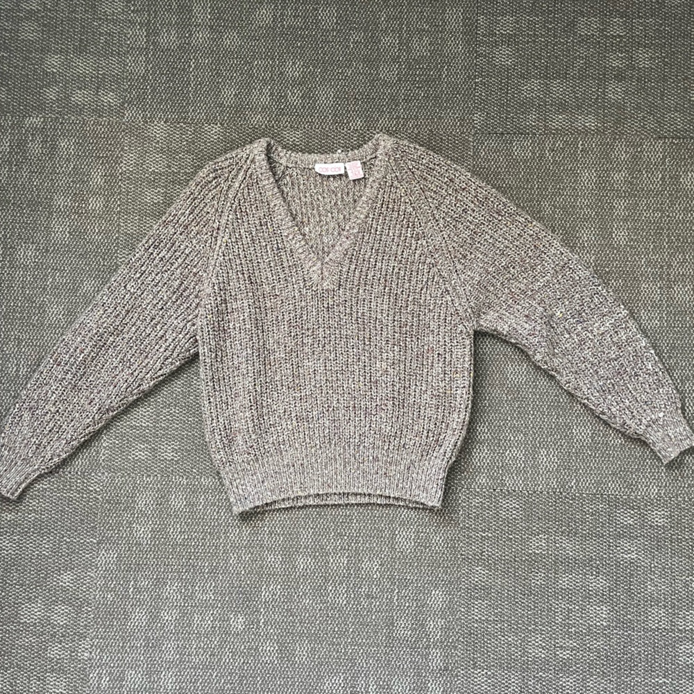vintage multi-colored knitted V-Neck Sweater